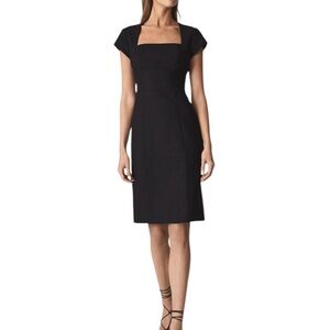 REISS Haisley Tailored Wool Blend Dress Black Women's Size 6 Black NWT $290